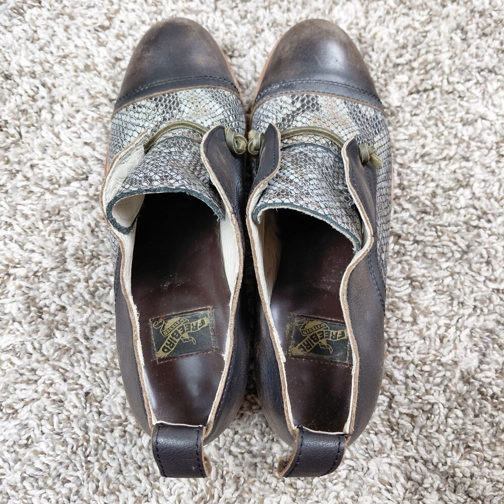 🦋FREEBIRD Metallic Snake-Print Oxford Shoes - Picture 5 of 8